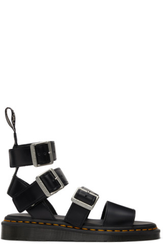 Rick Owens: Black Dr. Martens Edition Gryphon High Sandals | SSENSE