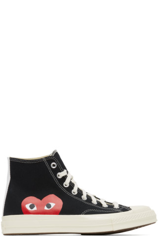 Comme des Garçons Play: Black Converse Edition Half Heart Chuck 70 High ...