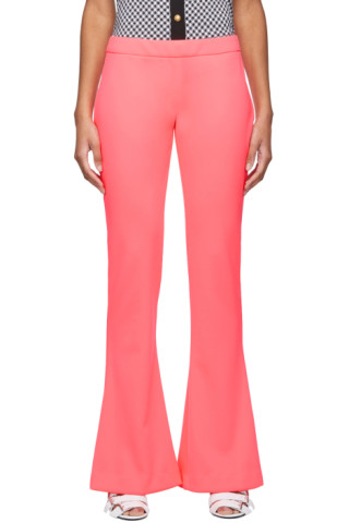 Pink Bootcut Trousers by Balmain on Sale