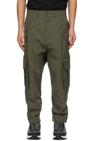 Balmain: Khaki Cotton Cargo Pants | SSENSE