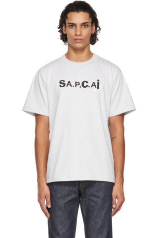 A.P.C.: Grey Sacai Edition Kiyo T-Shirt | SSENSE