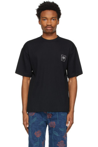 Opening Ceremony: Black Ribbed Box Logo T-Shirt | SSENSE