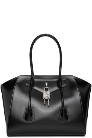 Givenchy: Black Medium Antigona With Lock Bag | SSENSE