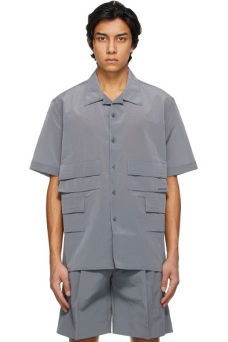 Givenchy: Grey Multipocket Short Sleeve Shirt | SSENSE