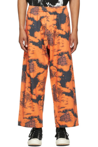 Vyner Articles: Orange & Black Tropic Judo Lounge Pants | SSENSE Canada