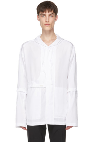 HELIOT EMIL: White Tencel Shirt Jacket | SSENSE