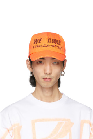 Orange Logo Trucker Cap by We11done on Sale