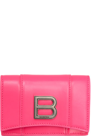 Balenciaga: Pink Mini Hourglass Wallet | SSENSE