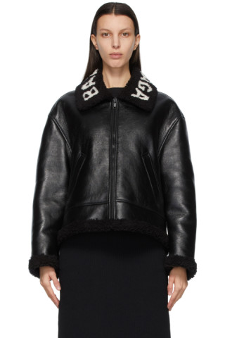 Balenciaga: Black Lambskin Cocoon Jacket | SSENSE