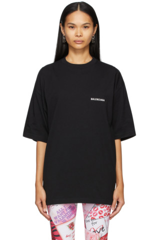 Balenciaga: Black Oversized 'Défilé' T-Shirt | SSENSE