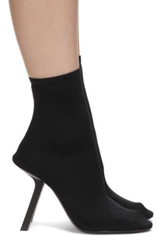 Black Stretch Heeled Boots by Balenciaga on Sale