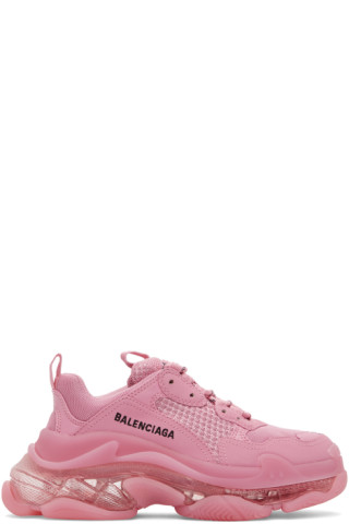 Balenciaga: Pink Triple S Sneakers | SSENSE