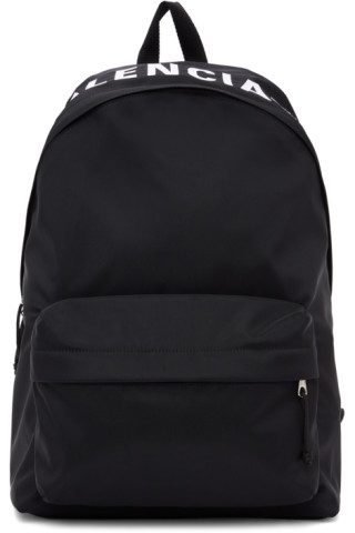 Balenciaga: Black & White Wheel Backpack | SSENSE