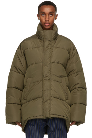 Balenciaga: Khaki Cocoon Coat | SSENSE