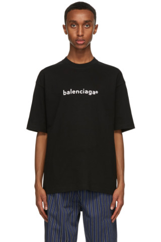 Balenciaga: Black New Copyright Large Fit T-Shirt | SSENSE