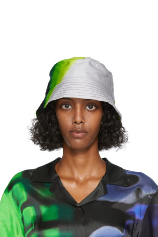 Black & Green Len Lye Edition Bucket Hat by Dries Van Noten on Sale