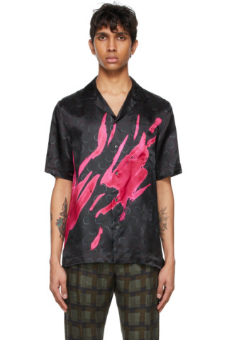 Black & Pink Len Lye Edition Graphic Short Sleeve Shirt by Dries Van ...