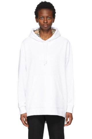 Burberry: White Oversized Aurore Hoodie | SSENSE