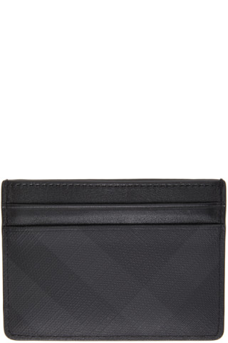 BURBERRY: Sandon credit card holder in coated fabric and leather - Black