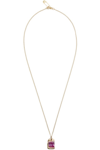 Bleue Burnham: Gold & Pink Rose Pendant Necklace | SSENSE