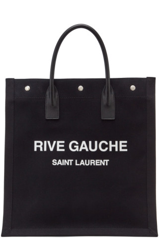 Saint Laurent: Black 'Rive Gauche' Shopping Tote | SSENSE