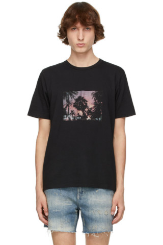 Saint Laurent: Black VHS Sunset T-Shirt | SSENSE