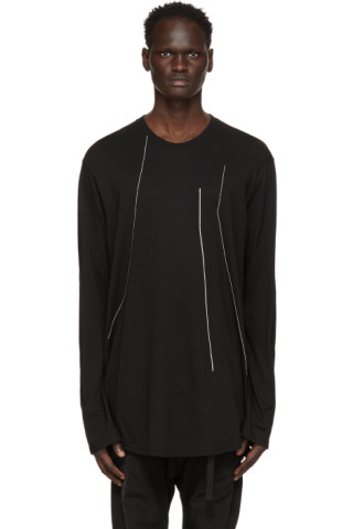 Julius: Black Embroidered Long Sleeve T-Shirt | SSENSE