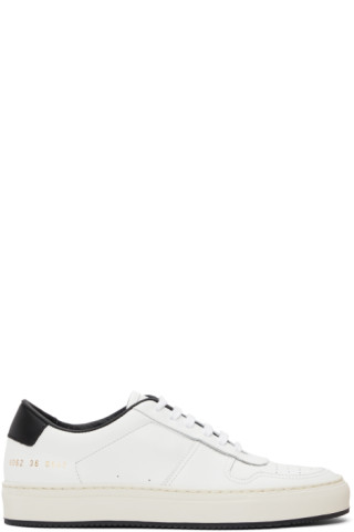 Common Projects: White & Black Bball '90 Low Sneakers | SSENSE