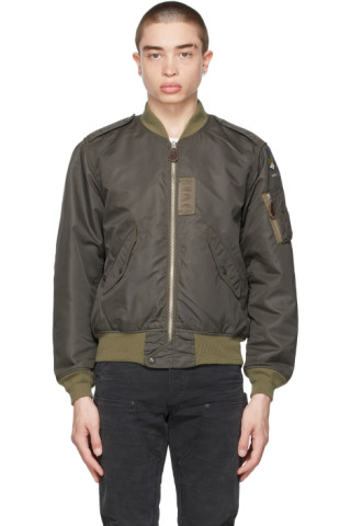 RRL: Brown Bordon Bomber Jacket | SSENSE