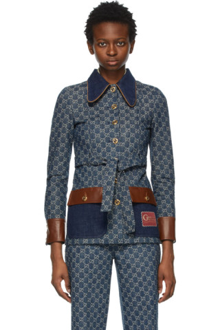 Gucci: Blue Denim Eco Washed Jacket | SSENSE