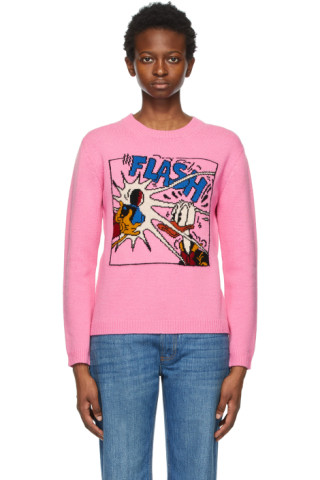 Gucci: Pink Disney Edition 'Flash' Donald Duck Sweater | SSENSE