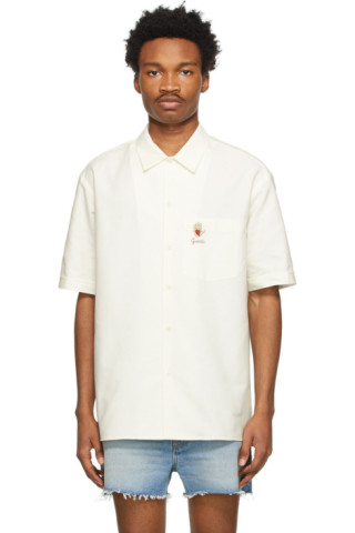 Gucci: Off-White Oxford Bowling Shirt | SSENSE