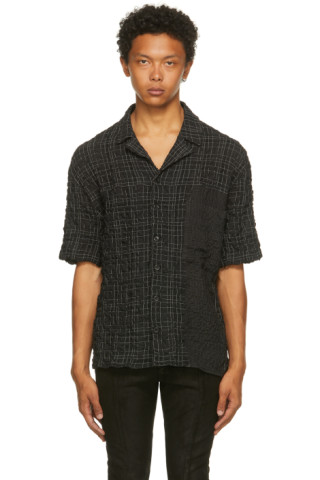 FREI-MUT: Black Check Klemperer Short Sleeve Shirt | SSENSE