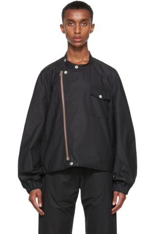 3MAN: Black Riding Blouson Jacket | SSENSE