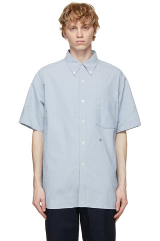 Nanamica: Blue Wind Button-Down Shirt | SSENSE