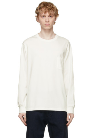 Nanamica: Off-White Pocket Long Sleeve T-Shirt | SSENSE