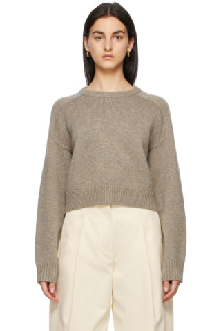 Loulou Studio: Brown Wool Oversized Bruzzi Sweater | SSENSE