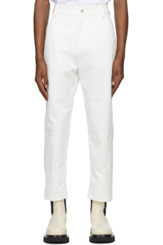 Valentino: White Twill Trousers | SSENSE