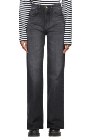 AMI Alexandre Mattiussi: Grey Denim Flared Jeans | SSENSE