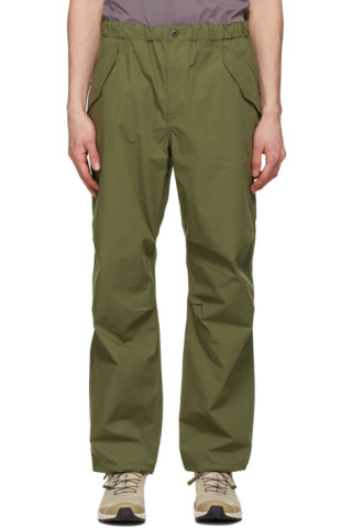 Goldwin: Khaki Wide Easy Wind Trousers | SSENSE