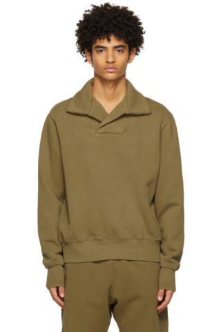 Les Tien: Khaki Heavyweight Yacht Pullover Sweatshirt | SSENSE