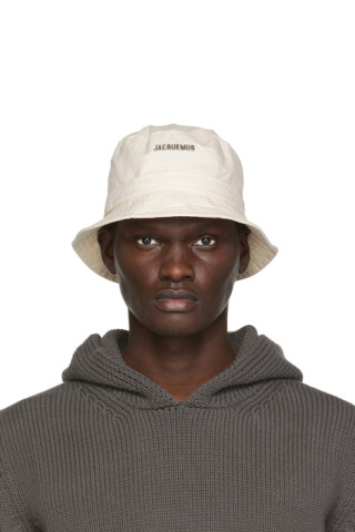 Jacquemus: Off-White 'Le Bob Gadjo' Bucket Hat | SSENSE Canada