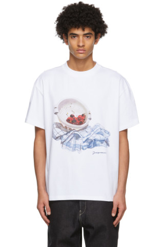 Jacquemus: White 'Le T-Shirt Cerises' T-Shirt | SSENSE