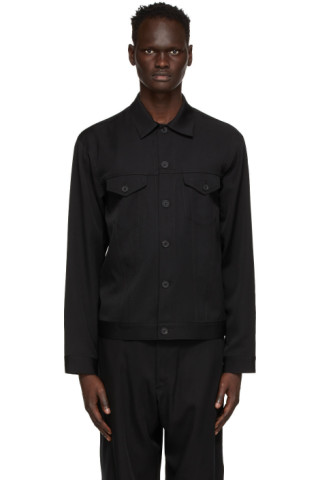 Yohji Yamamoto: Black Gabardine Jacket | SSENSE