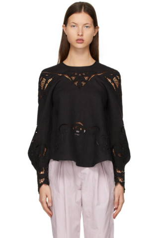 Isabel Marant: Black Emmett Blouse | SSENSE