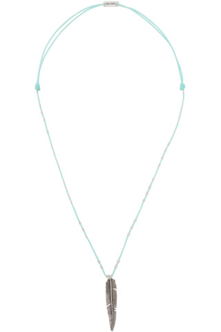 Isabel Marant: Blue & Silver Feather Necklace | SSENSE