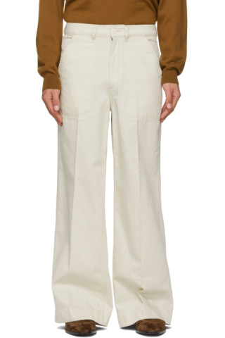 Lemaire: Off-White Wide-Leg Jeans | SSENSE