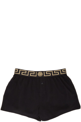 Versace Underwear: Black Greca Border Boxers | SSENSE