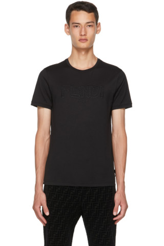 Fendi: Black Logo T-Shirt | SSENSE