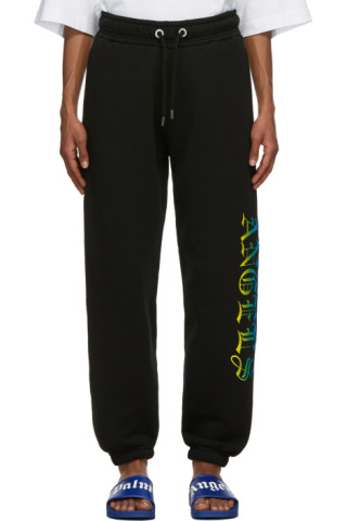 Palm Angels: Black Hue Gothic Logo Lounge Pants | SSENSE